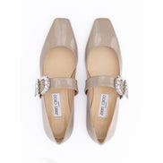 Ballerines Jimmy Choo Chery en cuir verni gris taupe