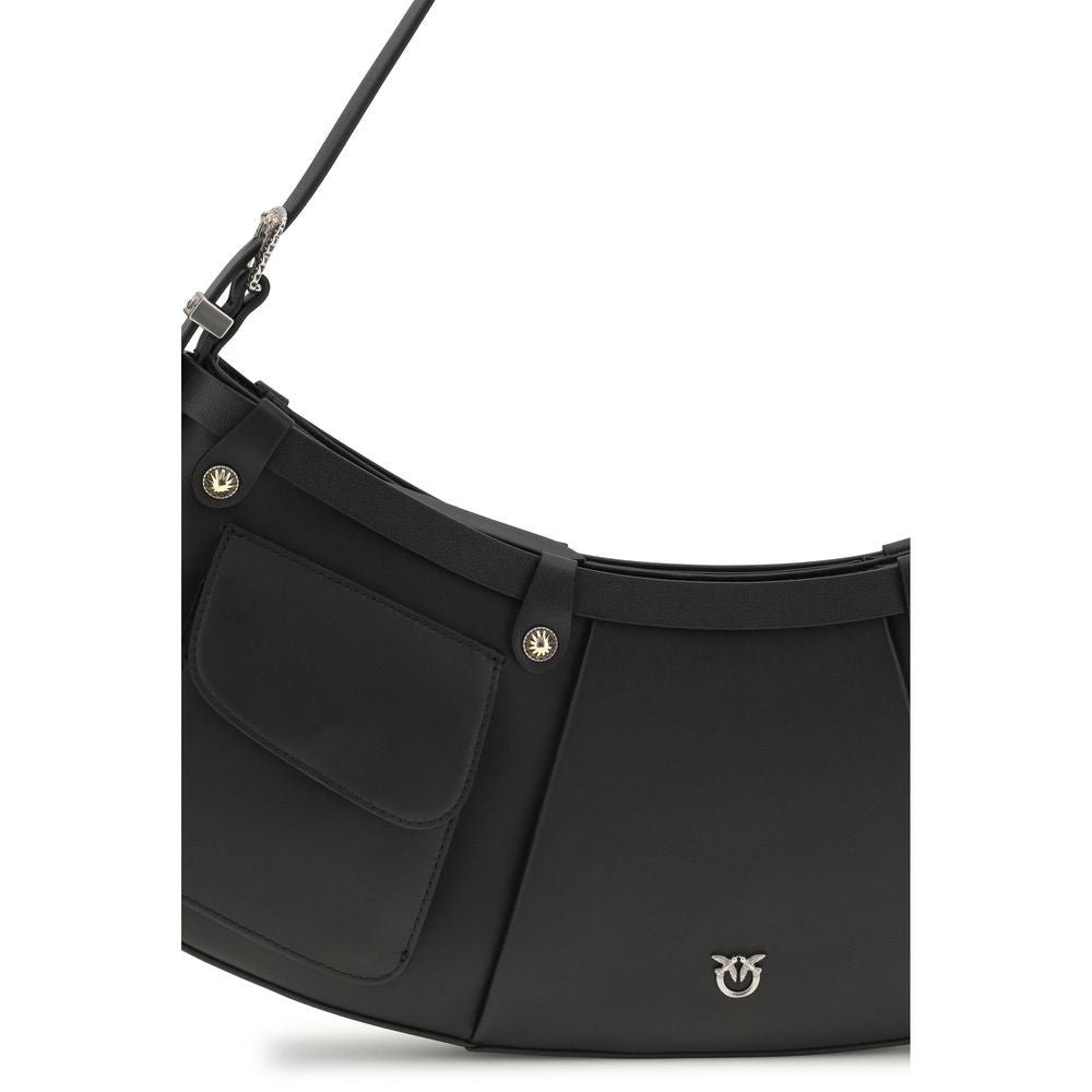 PINKO Black Pocket Body Large Shoulder Bag