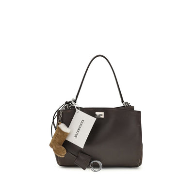 Sac à bandoulière Balenciaga en cuir de veau brun Bos Taurus