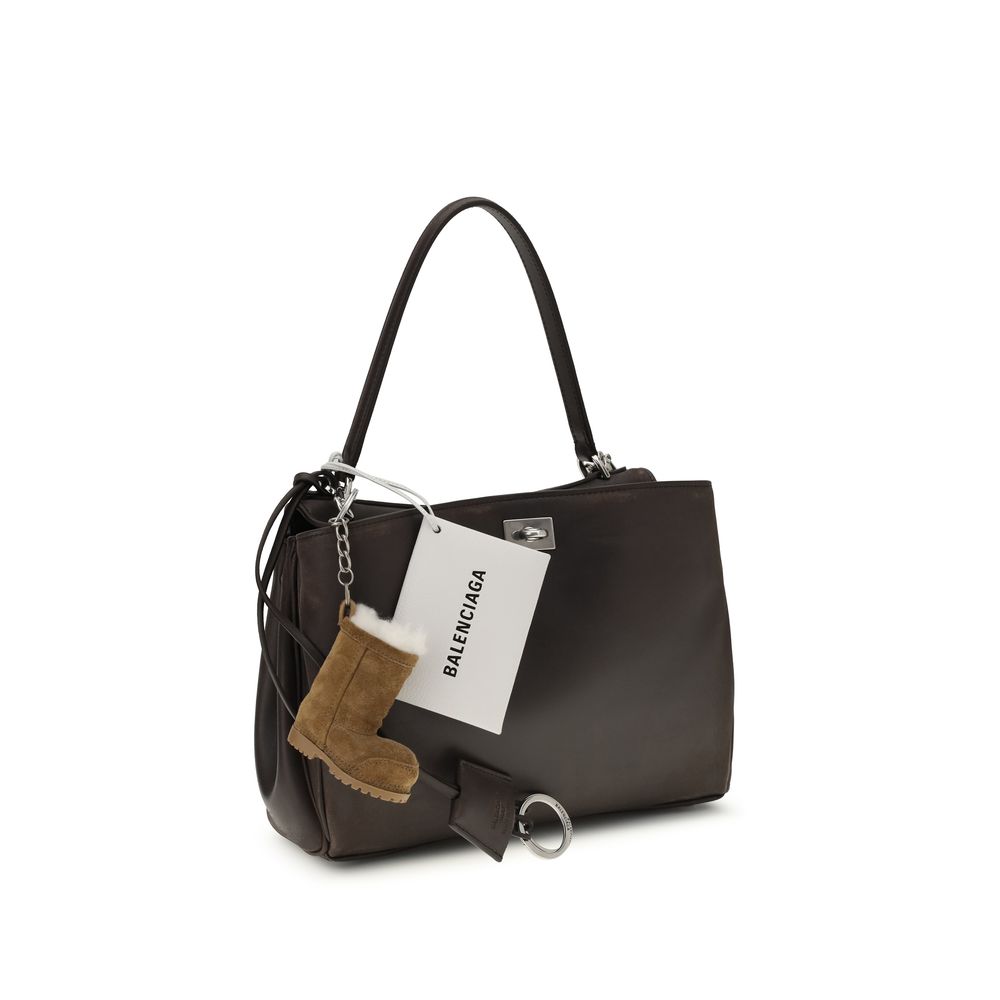 Sac à bandoulière Balenciaga en cuir de veau brun Bos Taurus