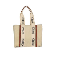 Borsa Tote Chloé in Pelliccia d'Agnello Beige