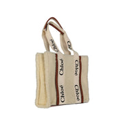 Borsa Tote Chloé in Pelliccia d'Agnello Beige