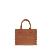 PINKO Brown Logo Tote Bag