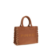PINKO Brown Logo Tote Bag