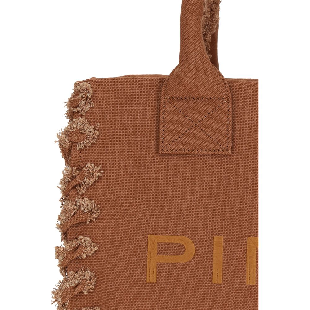 PINKO Brown Logo Tote Bag