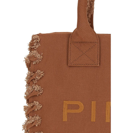 PINKO Brown Logo Tote Bag