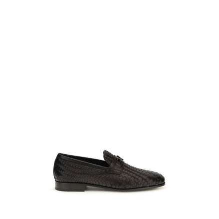 Ferragamo Brown Calf Leather Slip-On Loafers