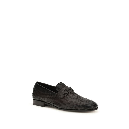 Ferragamo Brown Calf Leather Slip-On Loafers