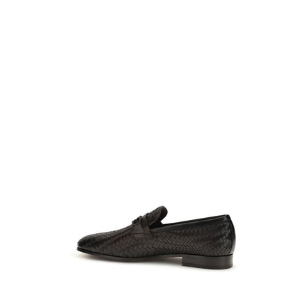 Mocassins à enfiler Ferragamo en cuir de veau marron Bos Taurus