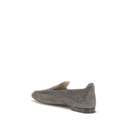 Giorgio Armani Grey Calf Leather Slip-On Loafers