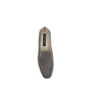 Giorgio Armani Grey Calf Leather Slip-On Loafers