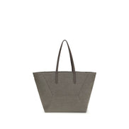 Brunello Cucinelli Brown Cotton Shoulder Bag