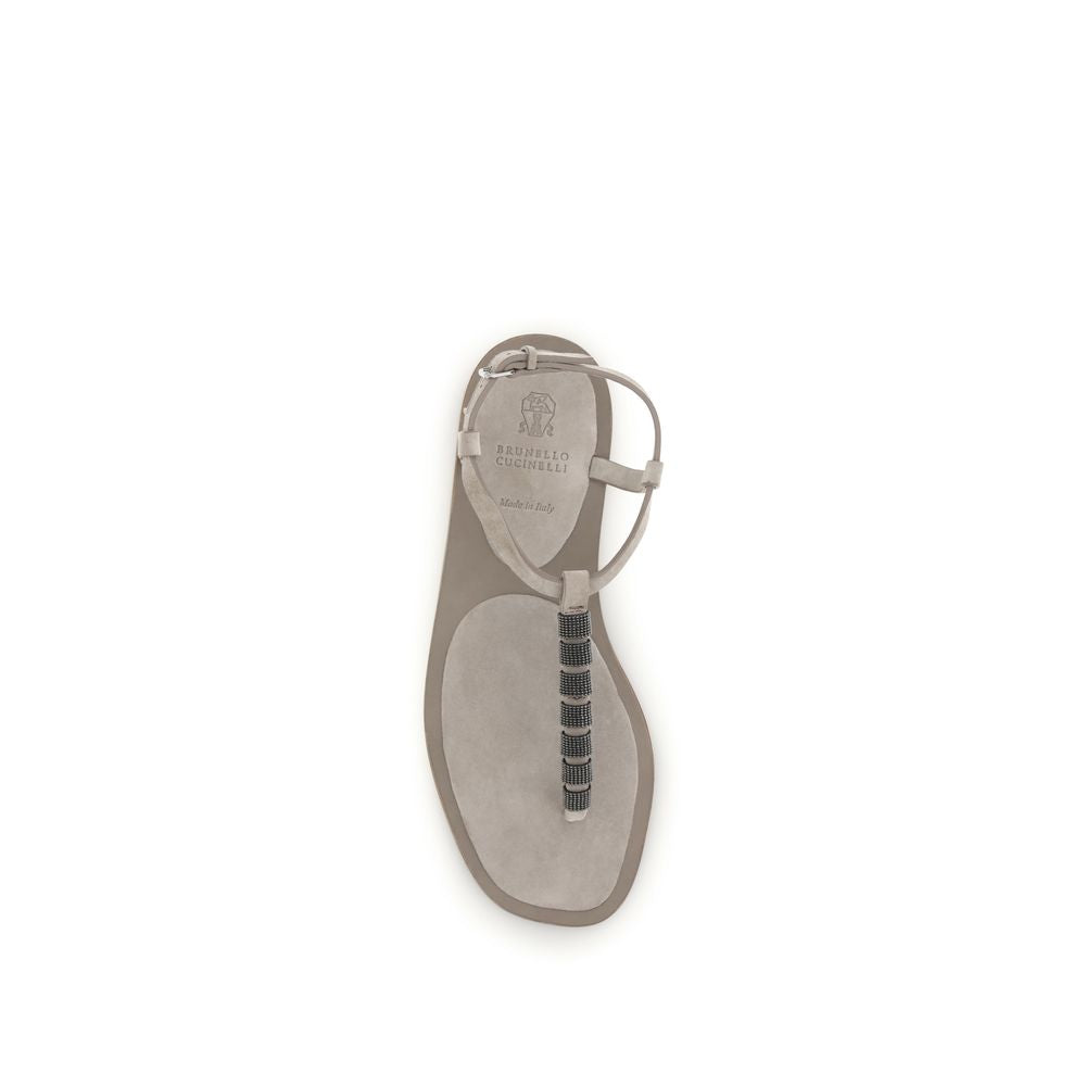 Brunello Cucinelli Beige Flat Sandals