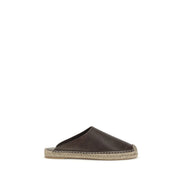 Espadrilles Brunello Cucinelli en cuir de veau marron Bos Taurus