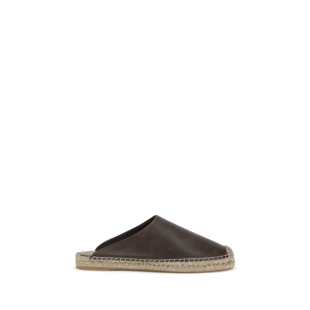 Espadrilles Brunello Cucinelli en cuir de veau marron Bos Taurus