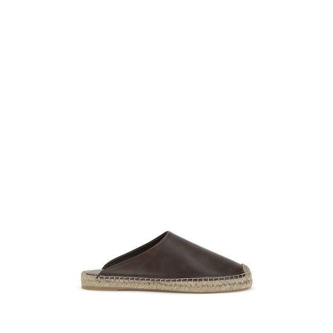 Espadrilles Brunello Cucinelli en cuir de veau marron Bos Taurus
