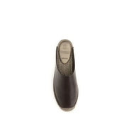 Espadrilles Brunello Cucinelli en cuir de veau marron Bos Taurus