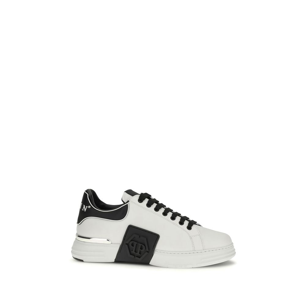 Baskets basses Philipp Plein en cuir de veau blanc Bos Taurus