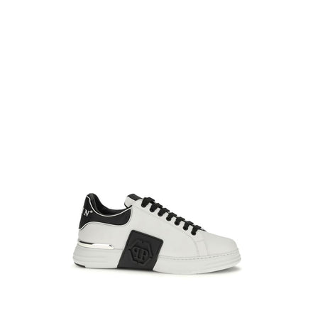Baskets basses Philipp Plein en cuir de veau blanc Bos Taurus