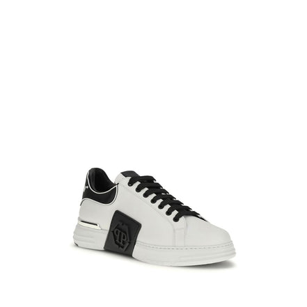 Baskets basses Philipp Plein en cuir de veau blanc Bos Taurus