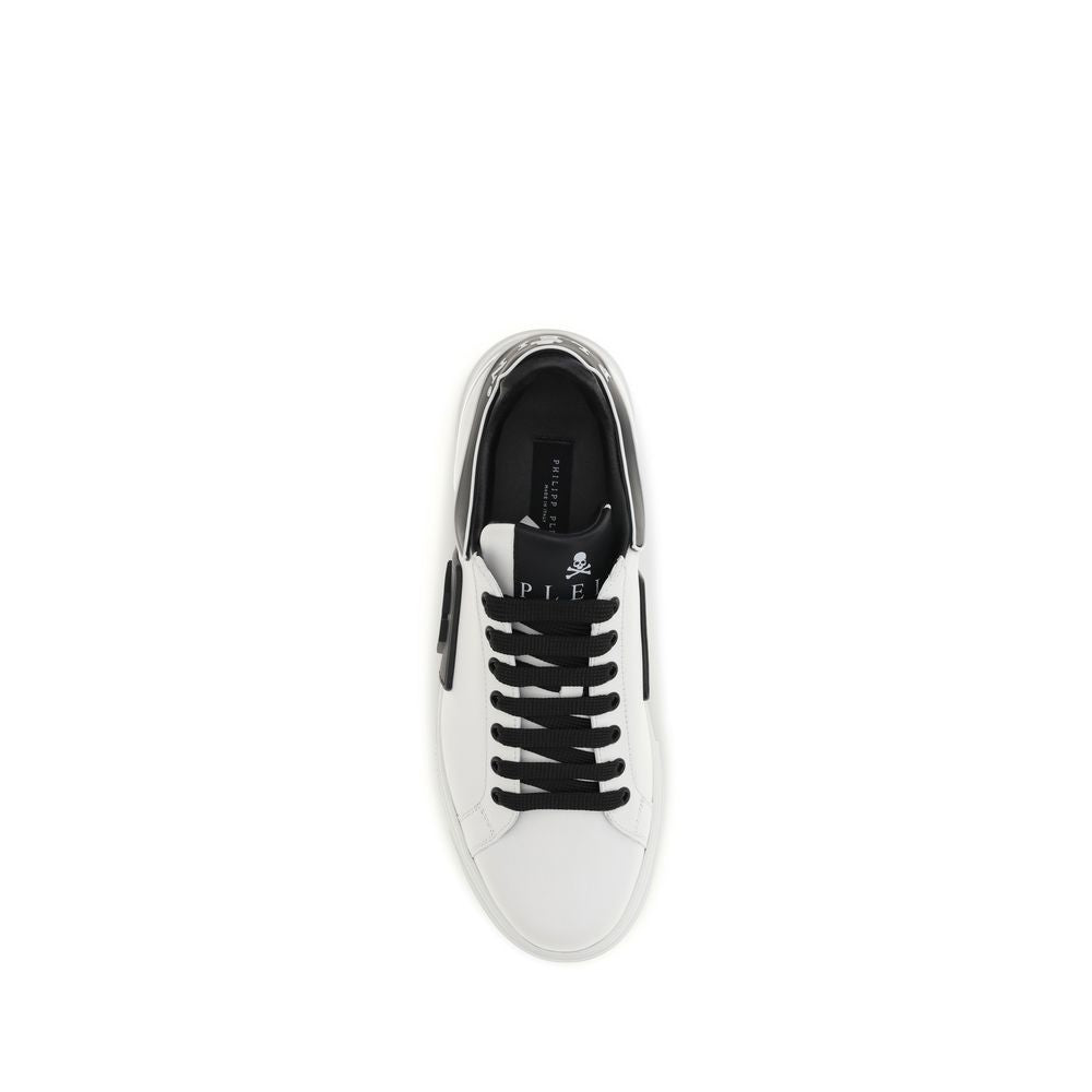 Baskets basses Philipp Plein en cuir de veau blanc Bos Taurus