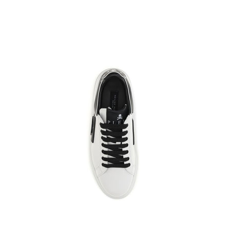 Baskets basses Philipp Plein en cuir de veau blanc Bos Taurus