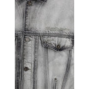 Diesel Gray Cotton Denim Jacket