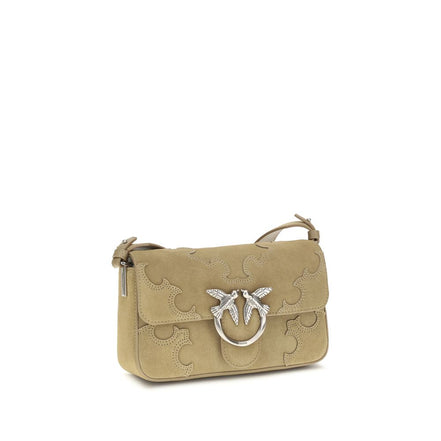 PINKO Beige Love One Slouchy Mini Shoulder Bag