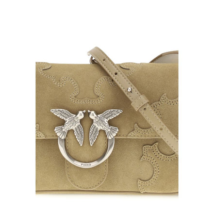 PINKO Beige Love One Slouchy Mini Shoulder Bag
