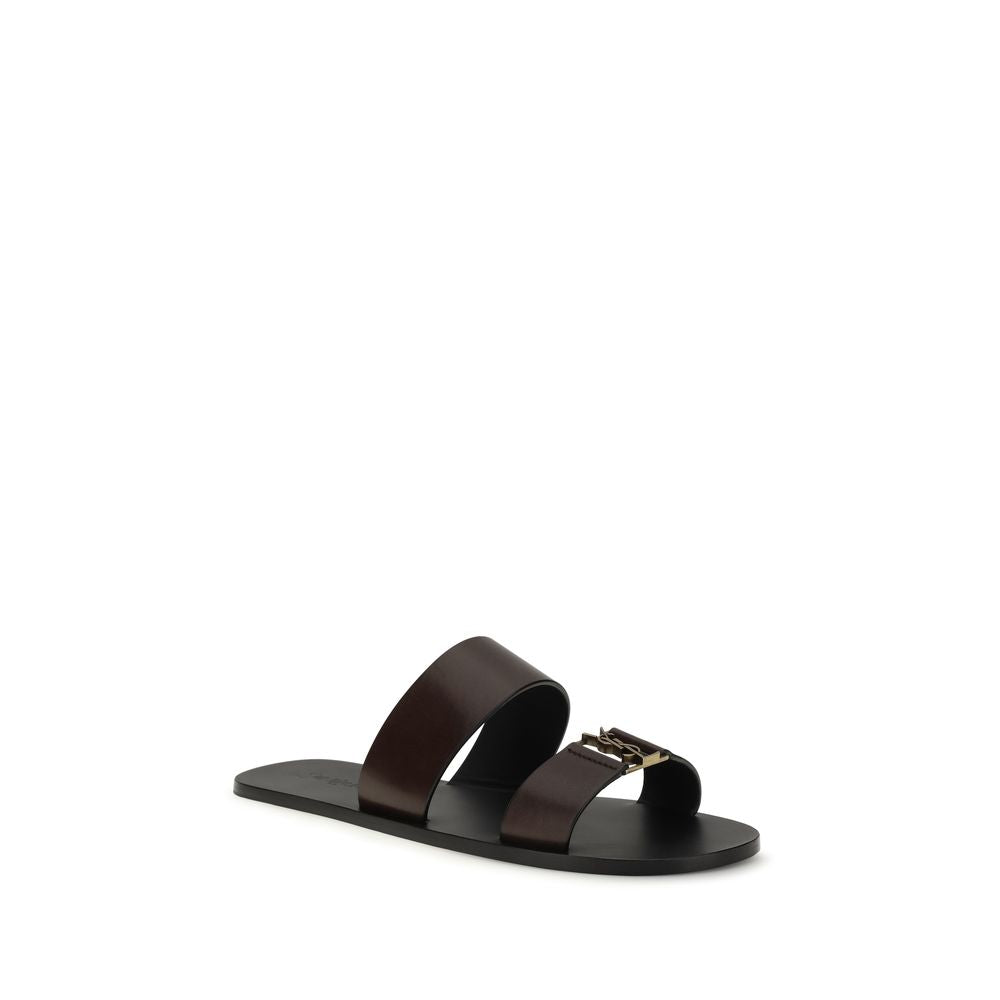 Saint Laurent Brown Flat Sandals
