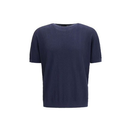 Felpa in seta blu Giorgio Armani