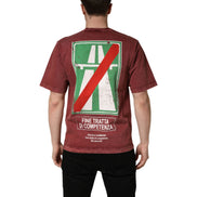 T-shirt Dolce & Gabbana bordeaux imprimé à col rond et manches courtes