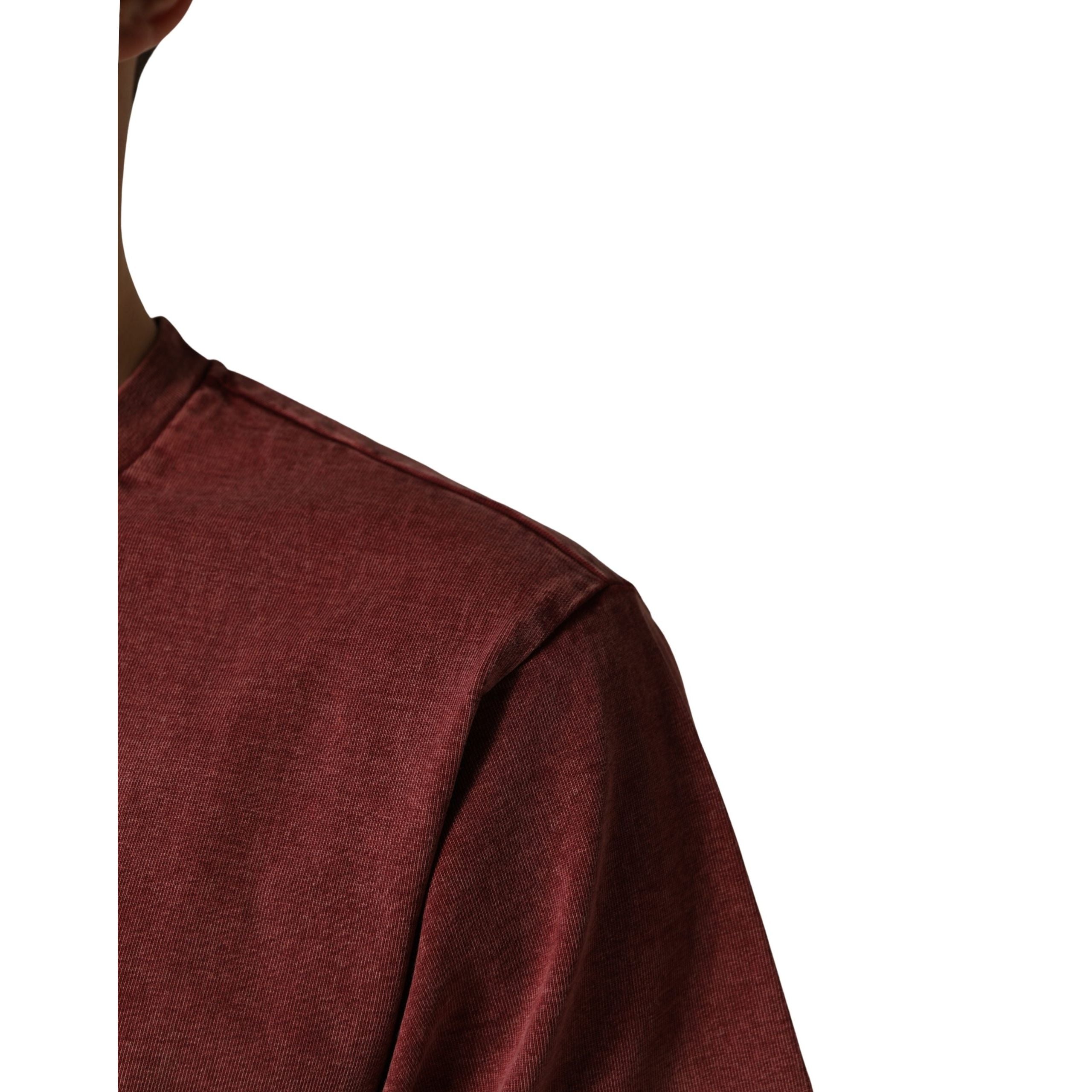T-shirt Dolce & Gabbana bordeaux imprimé à col rond et manches courtes