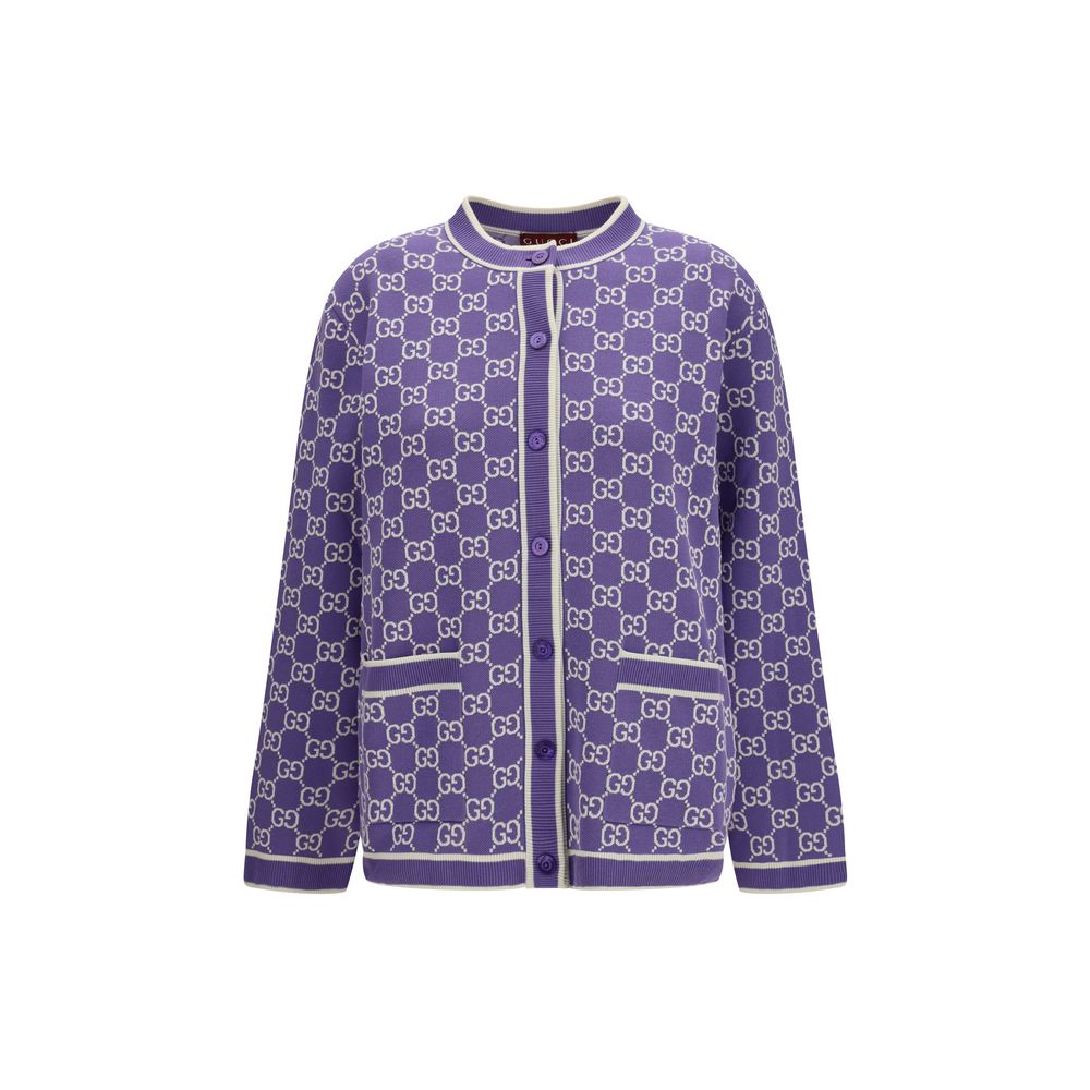 Cardigan en coton violet Gucci
