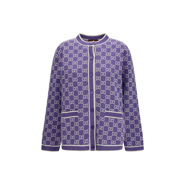 Cardigan en coton violet Gucci