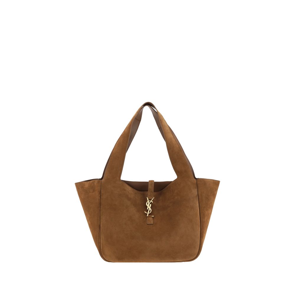 Sac porté épaule Saint Laurent en cuir de veau marron Bos Taurus