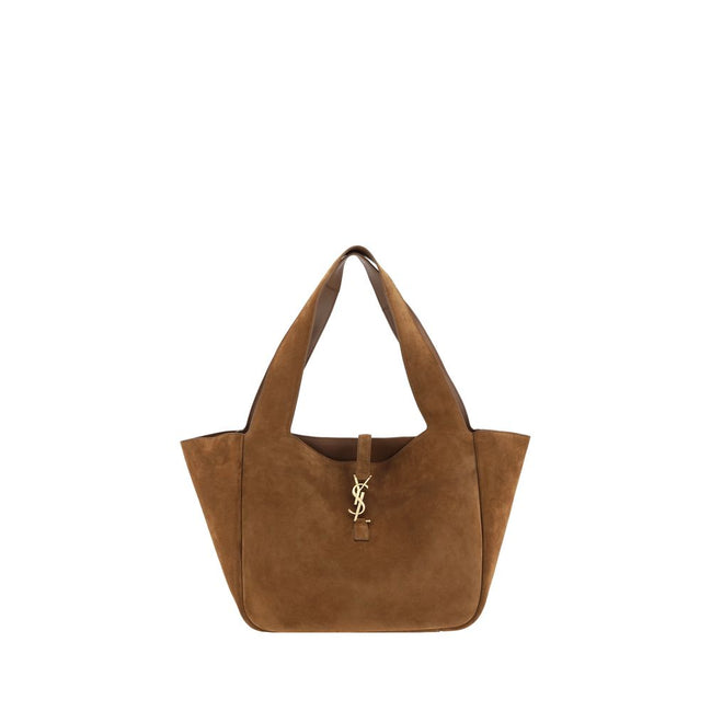 Sac porté épaule Saint Laurent en cuir de veau marron Bos Taurus