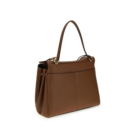 Borsa a spalla Balenciaga in pelle di vitello marrone Bos Taurus