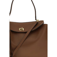 Borsa a spalla Balenciaga in pelle di vitello marrone Bos Taurus