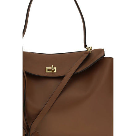 Borsa a spalla Balenciaga in pelle di vitello marrone Bos Taurus