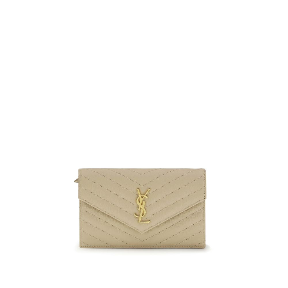 Saint Laurent Beige Calf Leather Shoulder Bag - Women