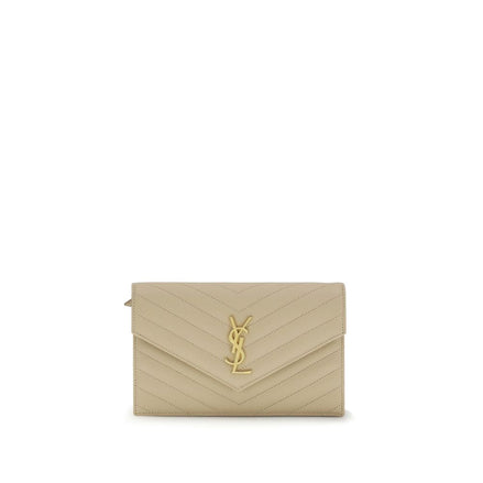 Saint Laurent Beige Calf Leather Shoulder Bag - Women