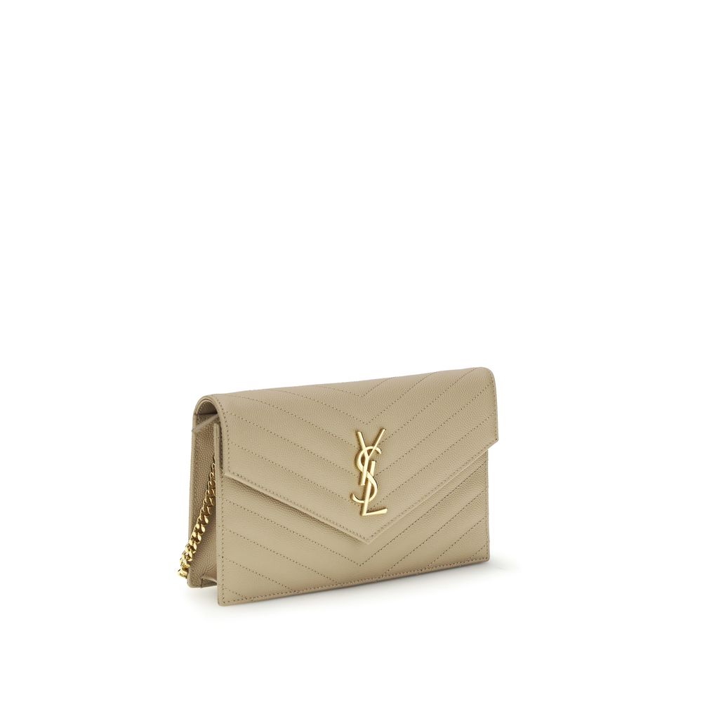 Saint Laurent Beige Calf Leather Shoulder Bag - Women