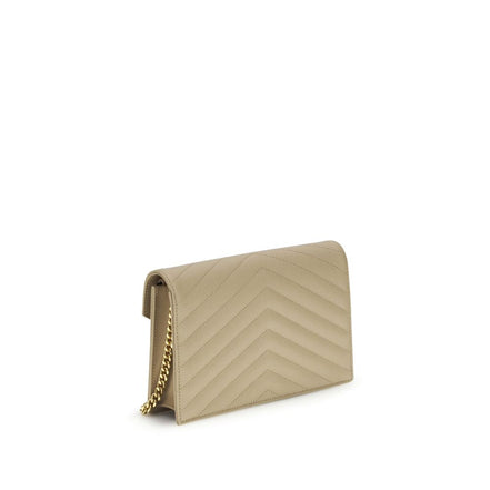 Saint Laurent Beige Calf Leather Shoulder Bag - Women