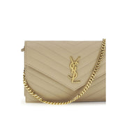 Saint Laurent Beige Calf Leather Shoulder Bag - Women