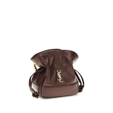 Pochette Saint Laurent en cuir d'agneau bordeaux Ovis Aries Aries