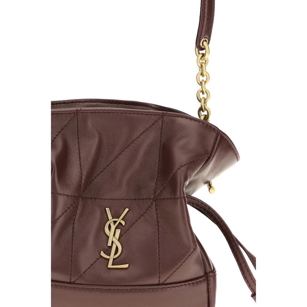 Pochette Saint Laurent en cuir d'agneau bordeaux Ovis Aries Aries