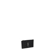 Portefeuille Saint Laurent en Cuir de Veau Noir Bos Taurus