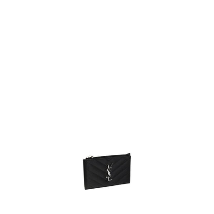 Portefeuille Saint Laurent en Cuir de Veau Noir Bos Taurus