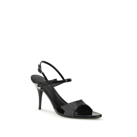 Sandales Balenciaga en cuir de veau noir Bos Taurus à talon aiguille